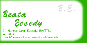 beata ecsedy business card